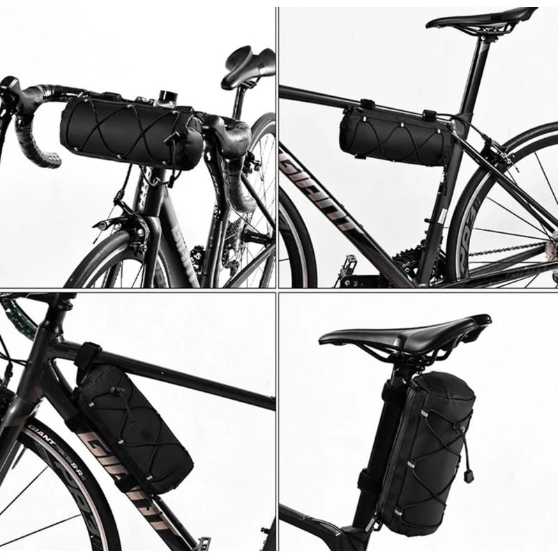 Bolso De Bici Bicicleta Impermeable Para Cuadro Y Manillar Negro