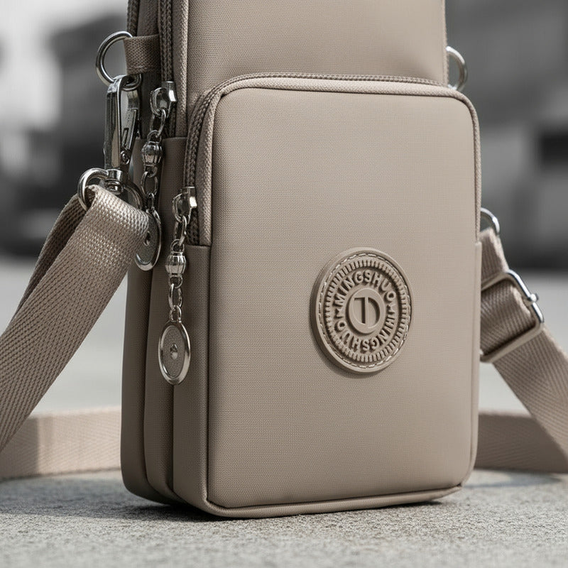 Morral Bandolera Unisex Pequeña Para Celular Varios Colores Beige