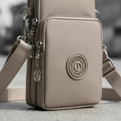 Morral Bandolera Unisex Pequeña Para Celular Varios Colores Beige