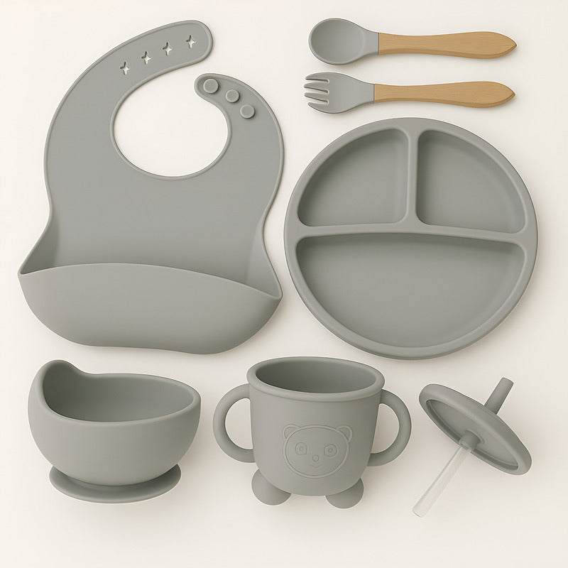 Set De Alimentación Bebe Vajilla De Silicona Varios Colores