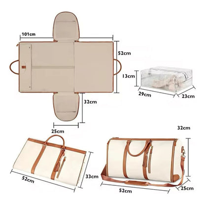 Bolso De Mano Para Viaje Plegable Equipaje Traje De Cuero Pu