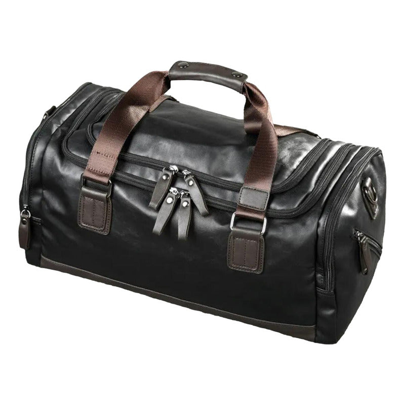 Bolso De Mano Eco Cuero Viaje Entrenamiento Hombre Moda Negro Lisa