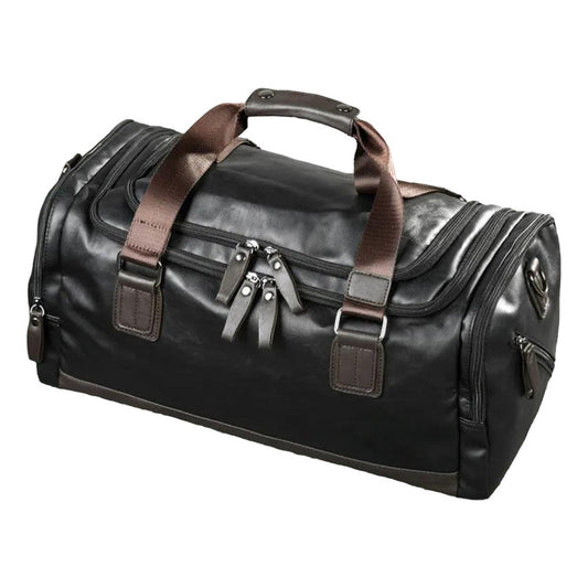 Bolso De Mano Eco Cuero Viaje Entrenamiento Hombre Moda Negro Lisa