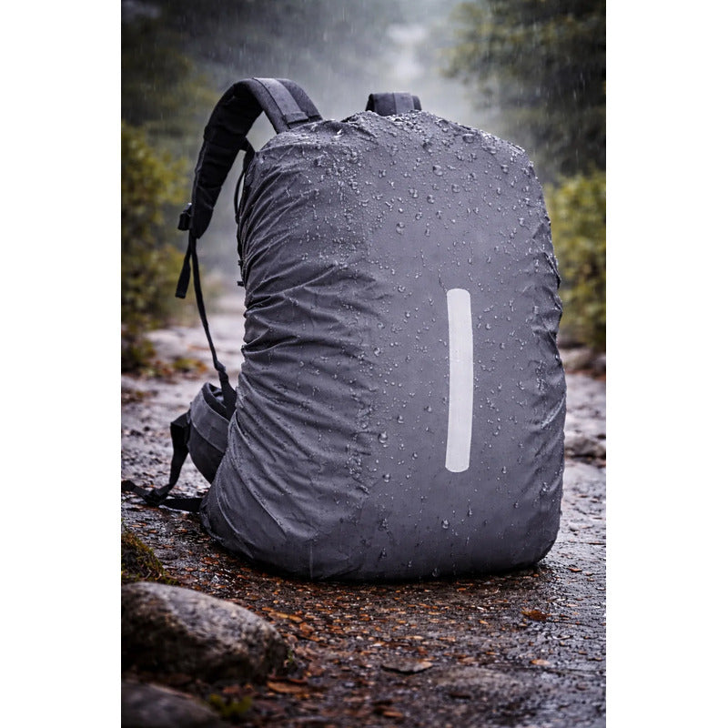 Funda Protectora Impermeable Para Mochila 35lts Reflectante Gris Liso