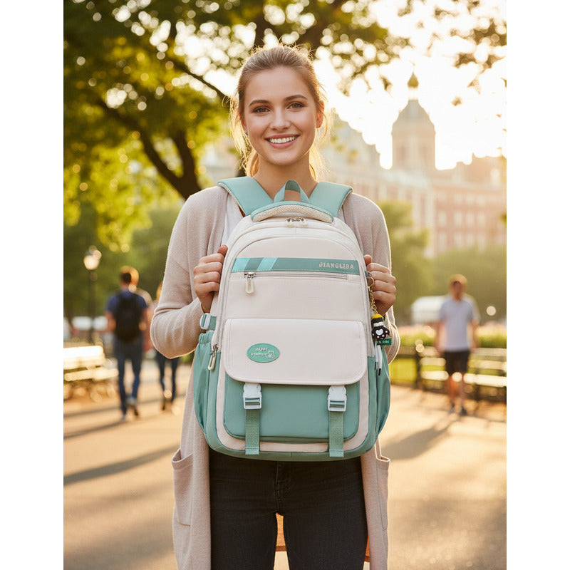 Mochila Escolar Liceal Unisex Impermeable Viaje Jianglida