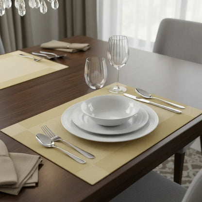 Mantel X4 Und Individual Mesa 45x30cm Antideslizante Dorado Lisa