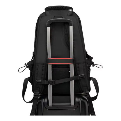 Mochila De Viaje Y Trabajo Impermeable Expandible 45l Negra Negro Liso