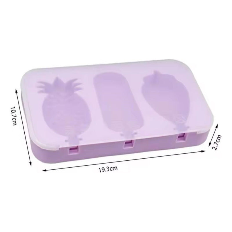 Molde De Silicona Para Paletas De Helado 3 Espacios Variado