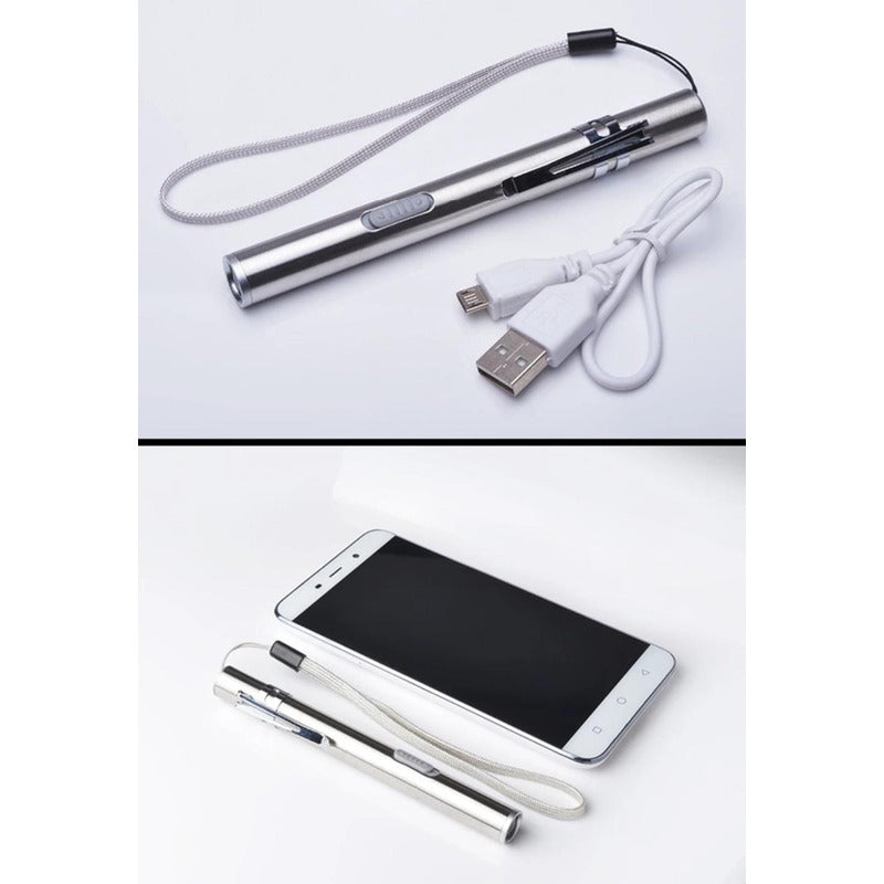 Mini Linterna Led Recargable Usb Táctica Portátil Bolsillo