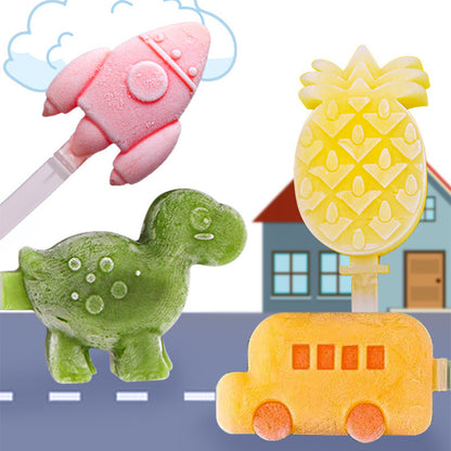 Molde De Silicona Para Paletas De Helado 3 Espacios Variado