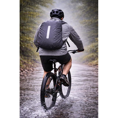 Funda Protectora Impermeable Para Mochila 35lts Reflectante Gris Liso