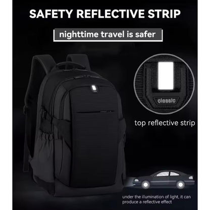 Mochila Impermeable Urbana De Viaje Para Notebook Unisex Negro Liso