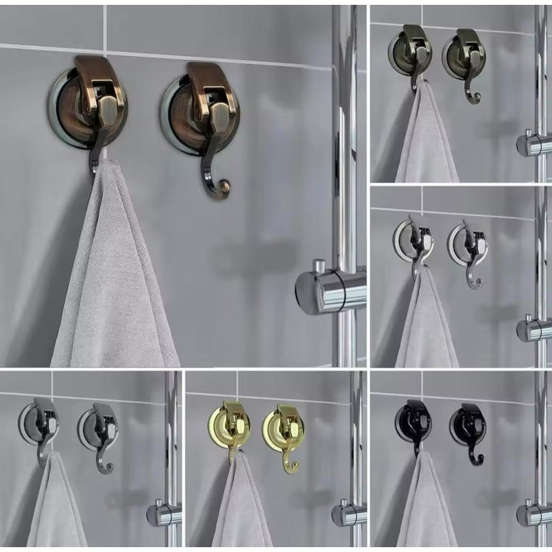 Ganchos Para Toalla X2 Unid Con Ventosa Toallero Baño Cocina
