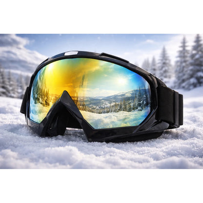 Antiparras Moto Anteojos Motocross Nieve Deporte Premium Negro Tornasolado Amarillo Unico