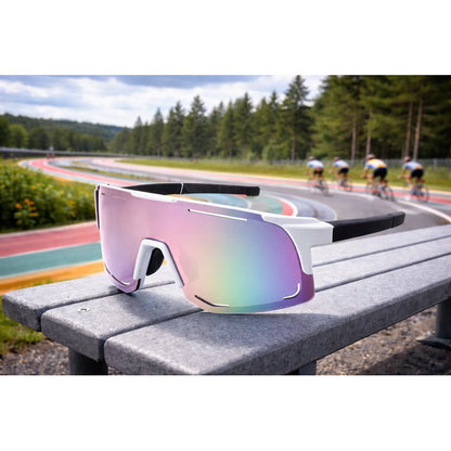 Lentes De Ciclismo Deporte Polarizados Protección Uv Unisex  Tornasolado Blanco Y Negro