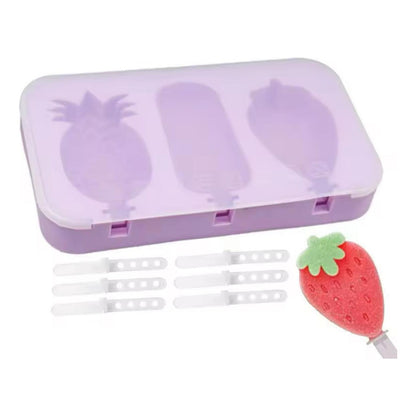 Molde De Silicona Para Paletas De Helado 3 Espacios Variado