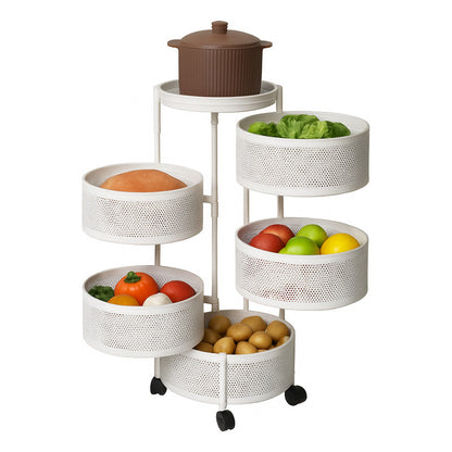 Carro Organizador 5 Estantes Con Ruedas Canastos Cocina Baño