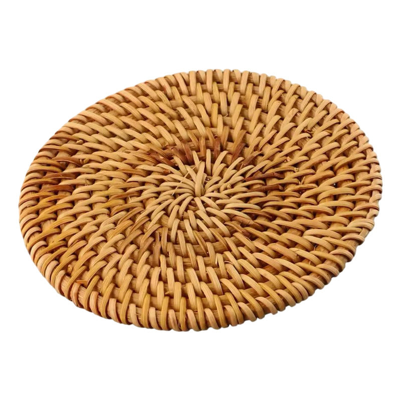 Posavasos De Ratán X6 Unidades Redondo 8cm Diámetro Ratan