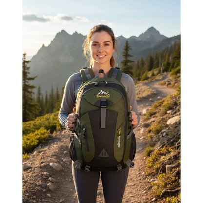 Mochila Deportiva Impermeable Reforzada Camping Trekking 40l Verde Oscuro Liso