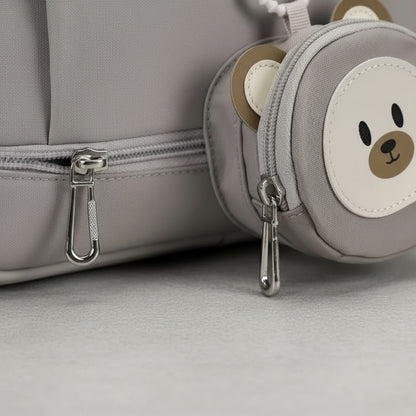 Mochila Escolar Liceal Unisex Grande Impermeable Para Viaje Gris Liso