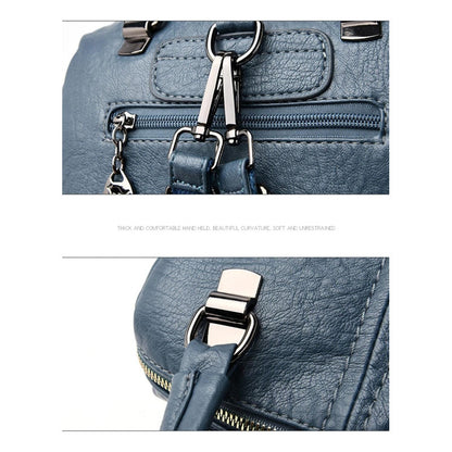 Mochila Cuerina Dama Bolso De Hombro Mujer Multifunción C4