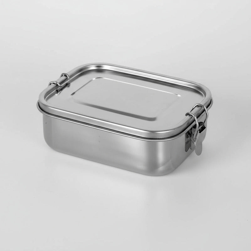 Recipiente Vianda Acero Inoxidable Contenedor Hermético Ch Plateado