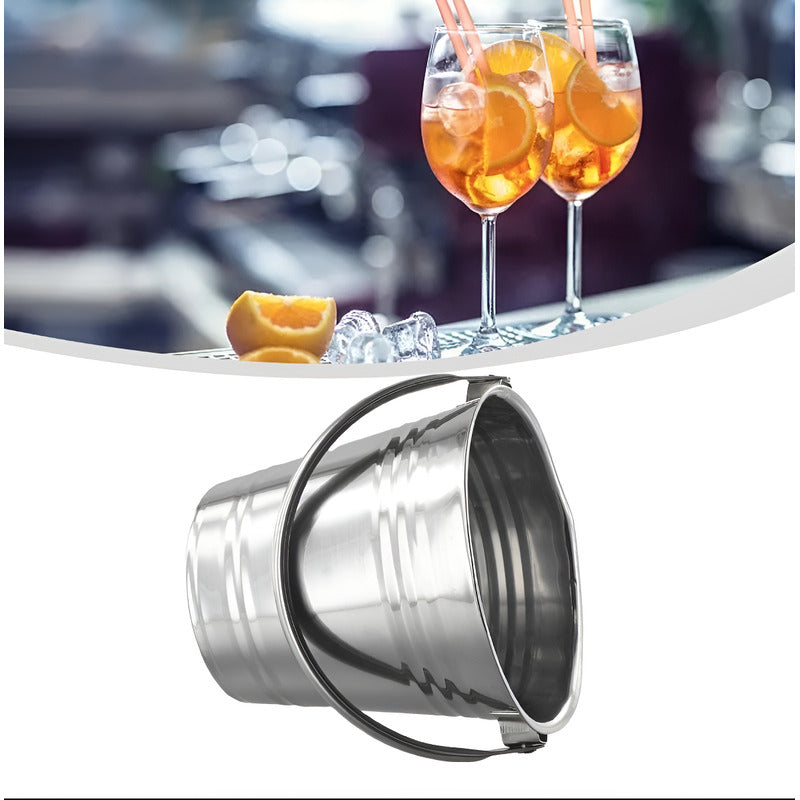 Balde Hielera Cubitera Champagnera Acero Inoxidable 7 L 21cm Acero Inoxidable Lisa