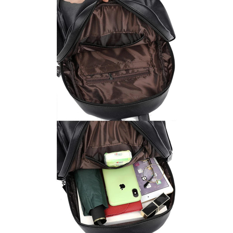Mochila De Mujer Casual Dama Eco Cuero Cuerina Antirrobo C2