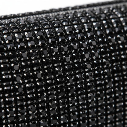 Cartera De Mano Brillos Negra Elegante Fiesta Mujer Noche Negro