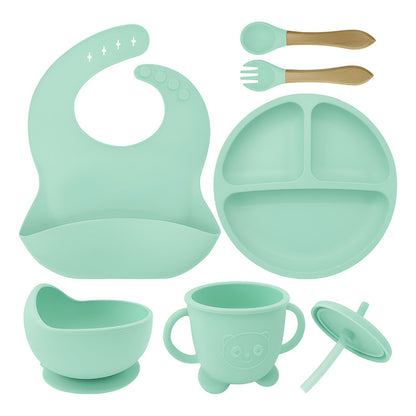 Set De Alimentación Bebe Vajilla De Silicona Varios Colores