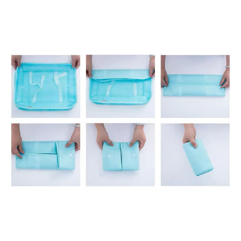 Set Organizador De Viaje 8 Piezas Para Valija Bolsos Ropa