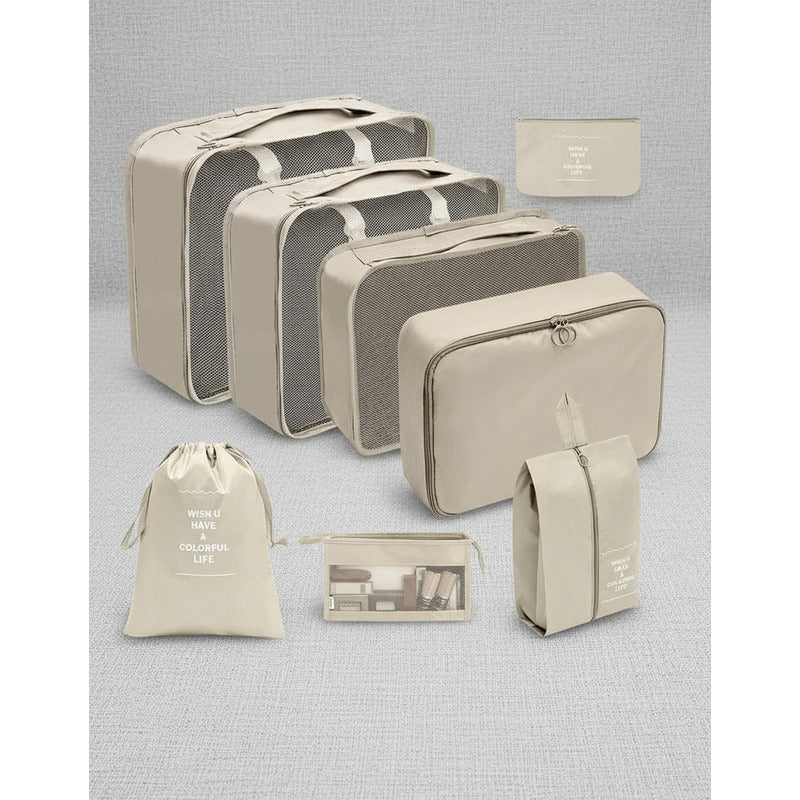 Set Organizador De Viaje 8 Piezas Para Valija Bolsos Ropa