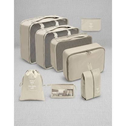 Set Organizador De Viaje 8 Piezas Para Valija Bolsos Ropa