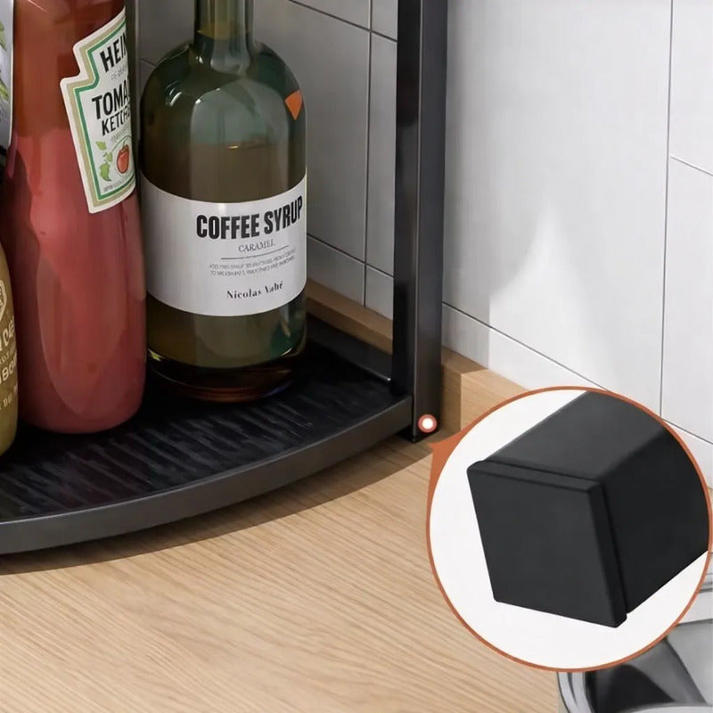Estante Esquinero Organizador De Cocina 3 Niveles Multiuso Marrón