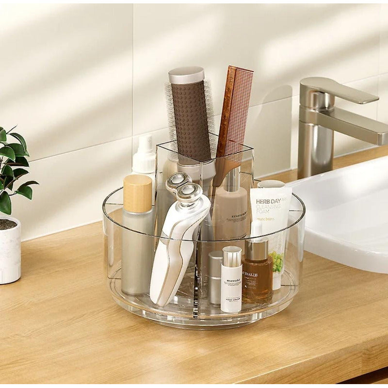 Organizador De Maquillaje Y Cosméticos Giratorio Elegante 1 Transparente