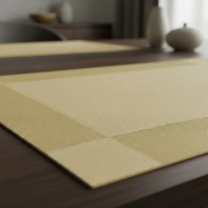 Mantel X4 Und Individual Mesa 45x30cm Antideslizante Dorado Lisa