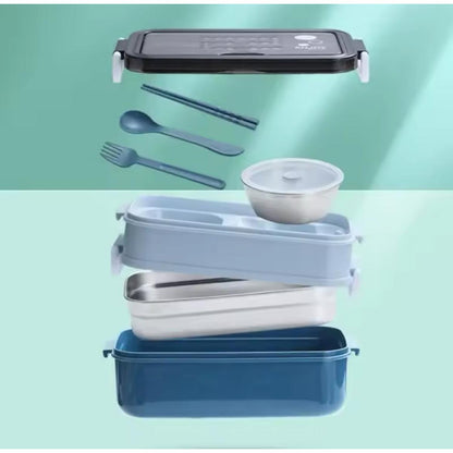 Vianda De Acero Inoxidable 2 Capas Hermética Alimentos