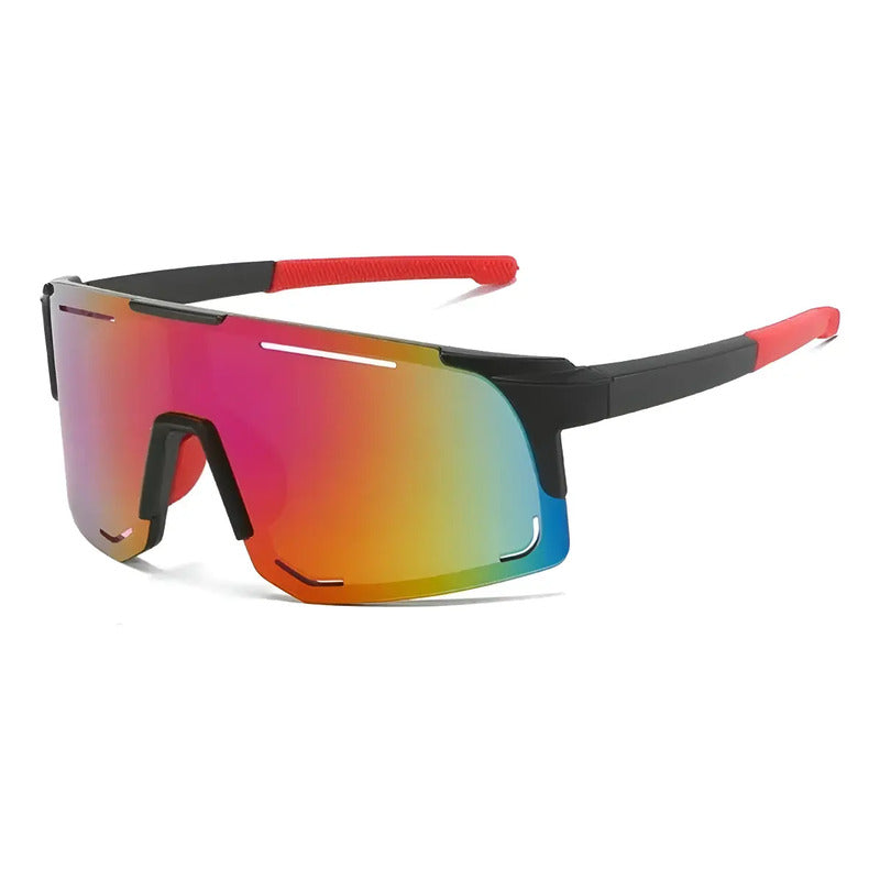 Lentes De Ciclismo Deporte Polarizados Protección Uv Unisex  Tornasolado Negro Y Rojo