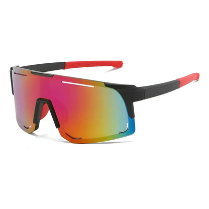 Lentes De Ciclismo Deporte Polarizados Protección Uv Unisex  Tornasolado Negro Y Rojo