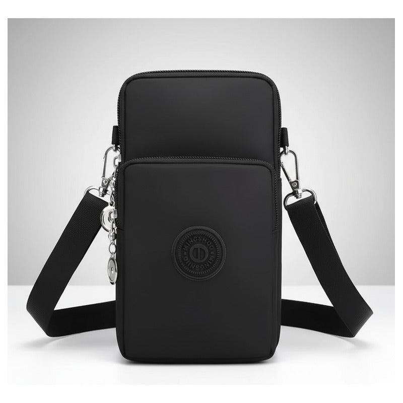 Morral Bandolera Unisex Pequeña Para Celular Varios Colores Negro