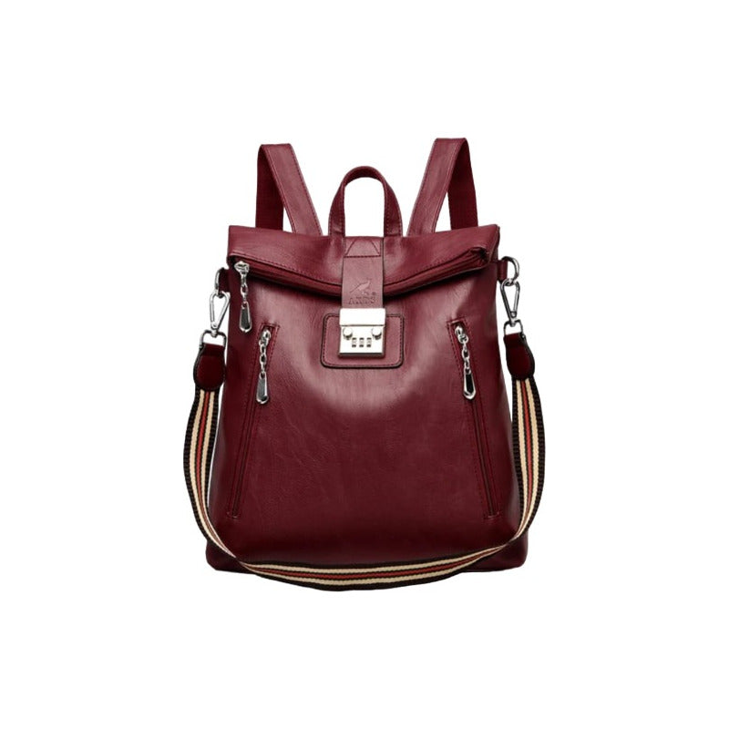 Mochila Cartera Bolso Antirrobo Eco Cuero Moda Dama Numérica