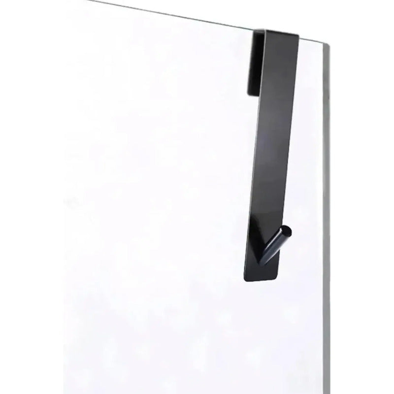 Gancho Toallero Mampara Baño Acero Inoxidable 2 Unidades Negro