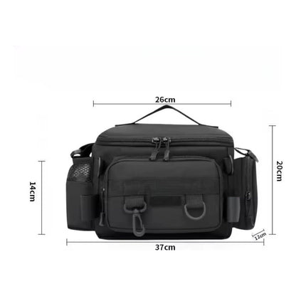 Mochila Para Pesca Camping Multifunción Impermeable Grande Negro Liso