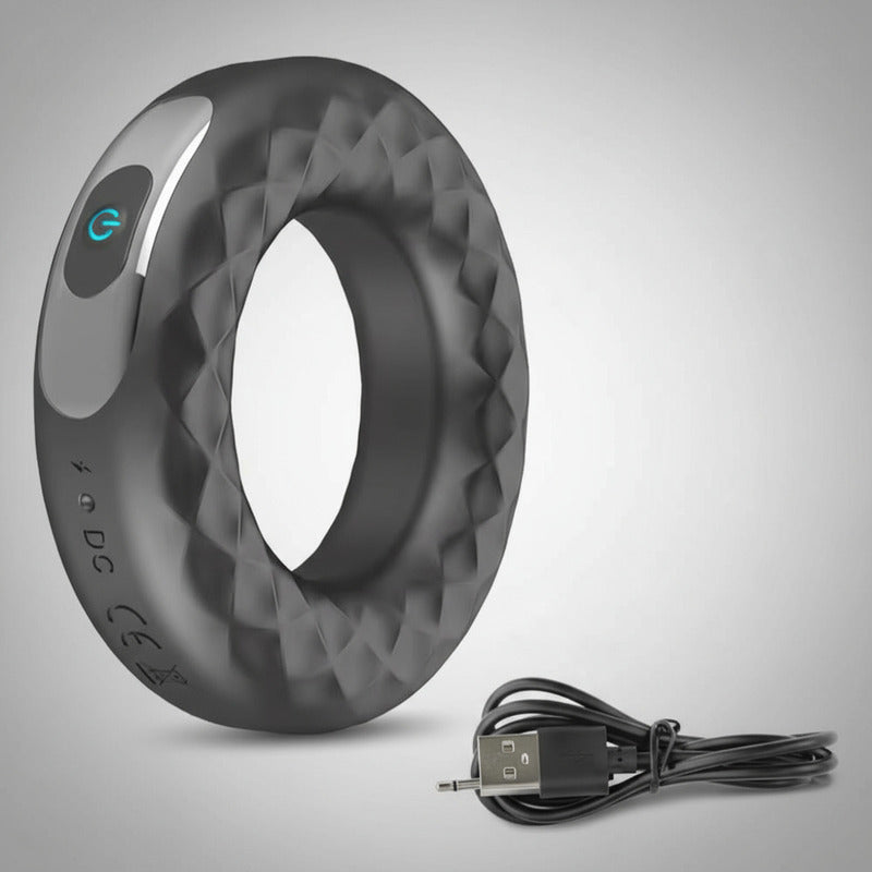 Anillo Masculino Con Vibración Juguete Sexual Usb Negro