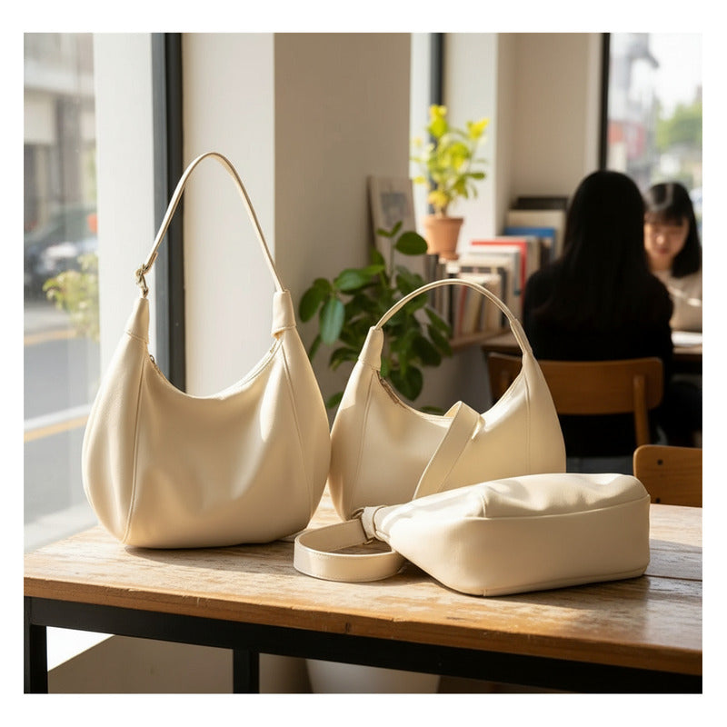 Bolso Dama Cartera Mujer Cruzada Grande Casual Urbana Moda Caqui Lisa