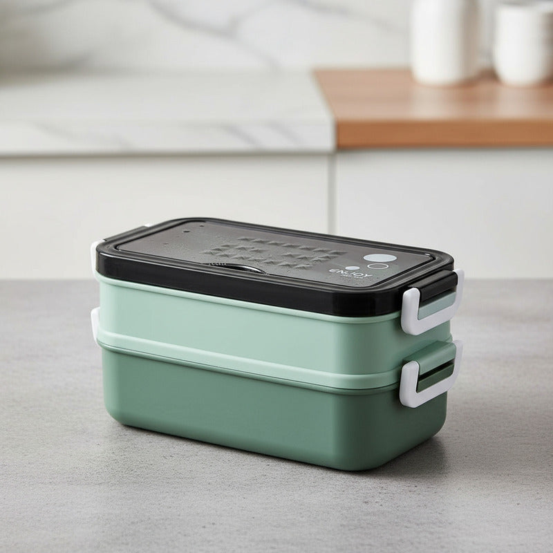 Vianda De Acero Inoxidable 2 Capas Hermética Alimentos
