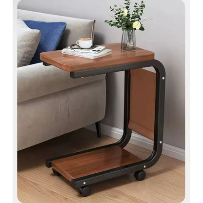 Mesa Auxiliar De Arrime Con Ruedas Para Sofá Cama Madera