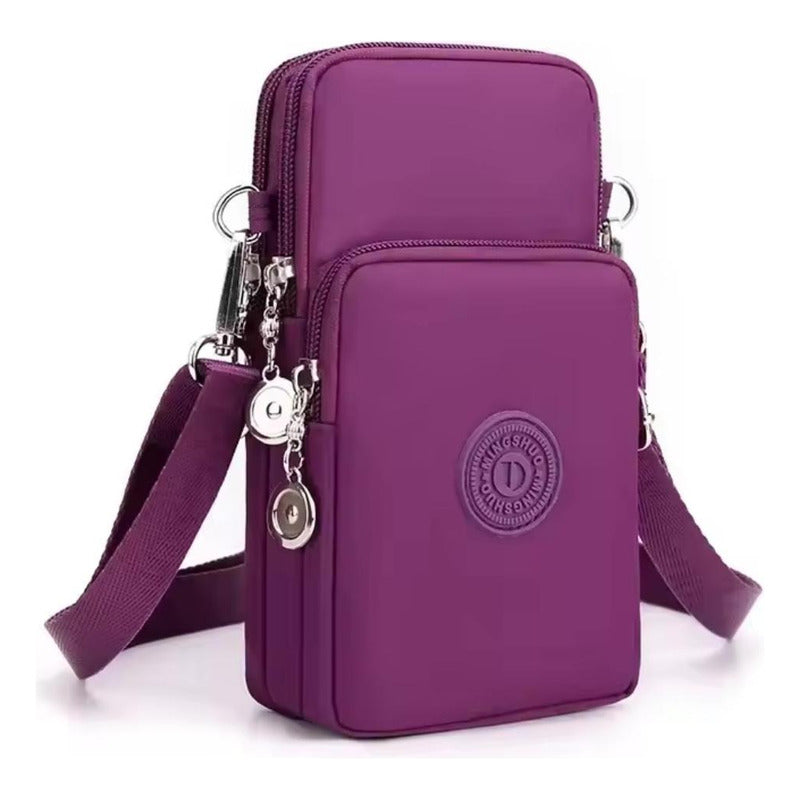 Morral Bandolera Unisex Pequeña Para Celular Varios Colores Violeta