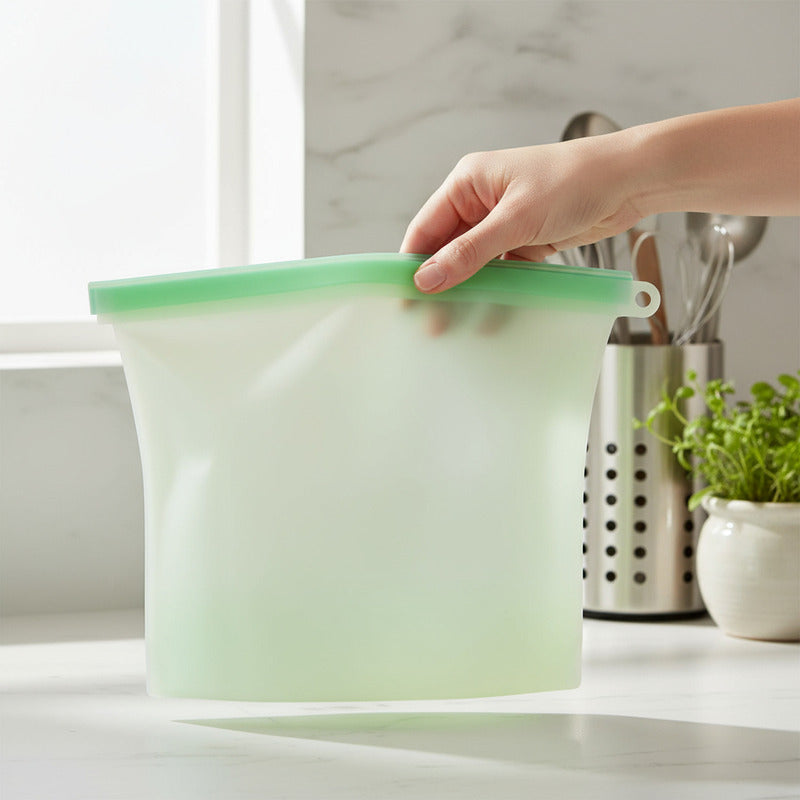 Bolsas De Silicona X2 Conserva Alimentos Reutilizable 1000ml