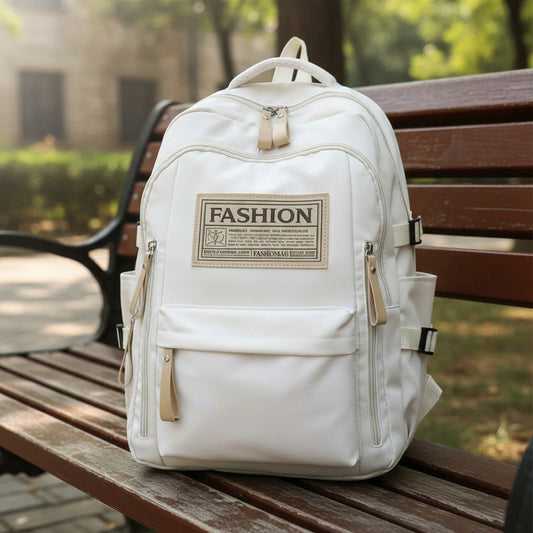 Mochila Escolar Impermeable Urbana Unisex Viaje Resistente Blanco